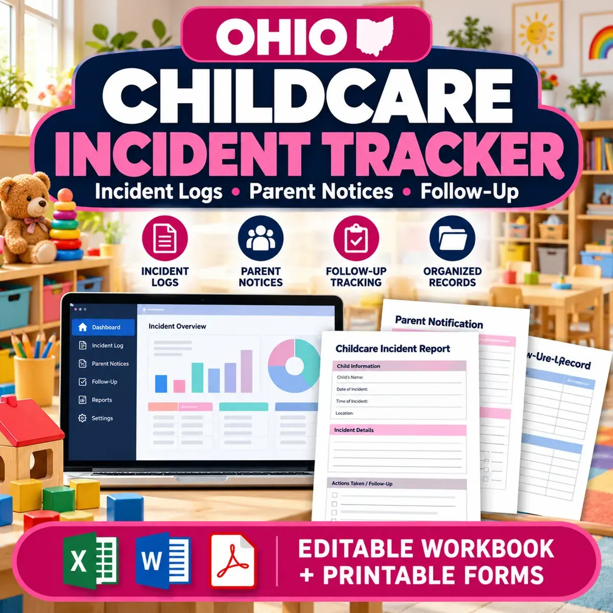 Ohio Childcare Incident Notification & Closure Tracker illustrative product cover